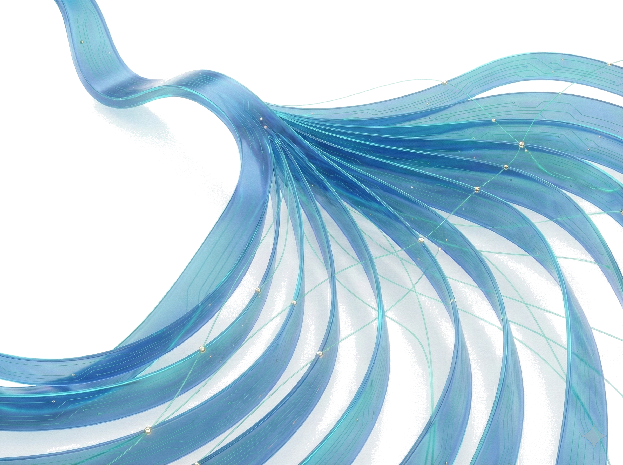 Abstract data ribbons flowing through a control plane